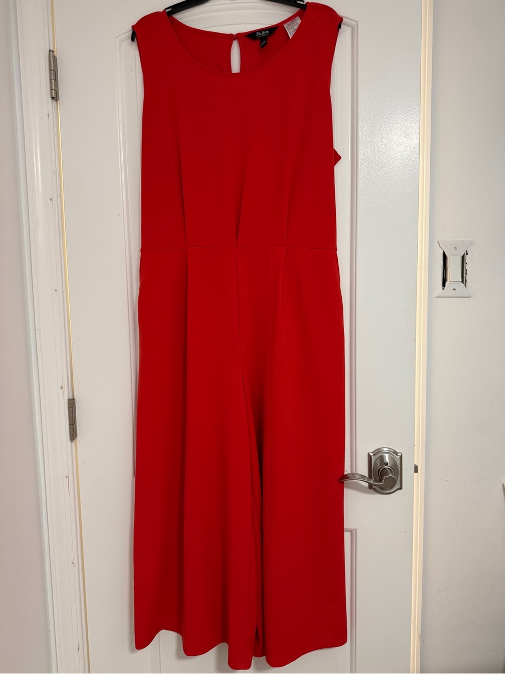 Du Jour Bright Red Sleeveless Wide-Leg Jumpsuit